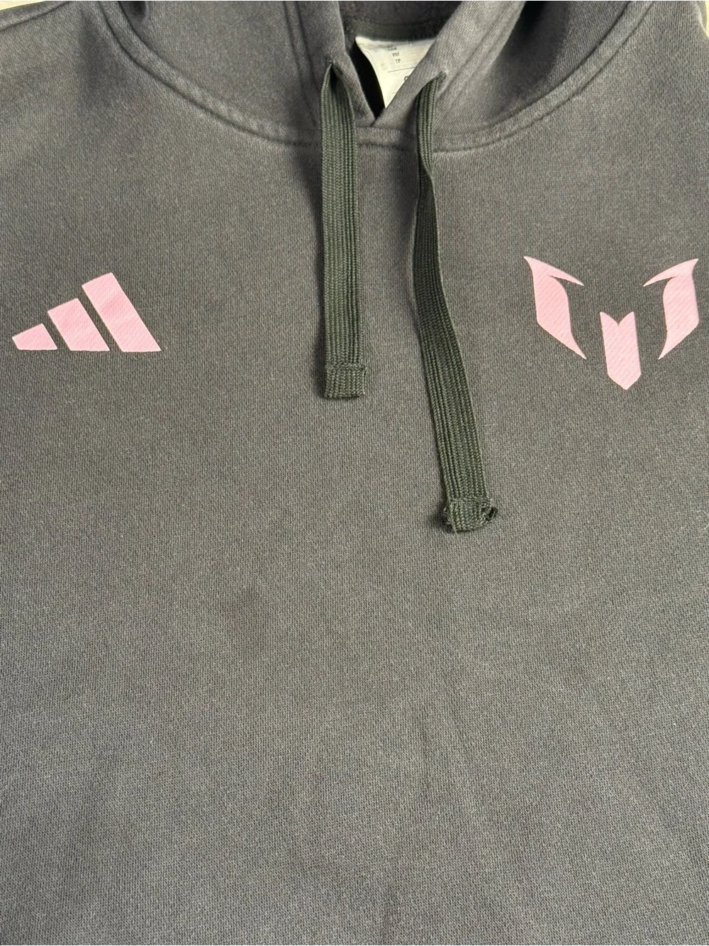 Adidas Messi 10 Hoodie Black Pink Mens XS / Womens Medium Oversized